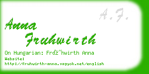 anna fruhwirth business card